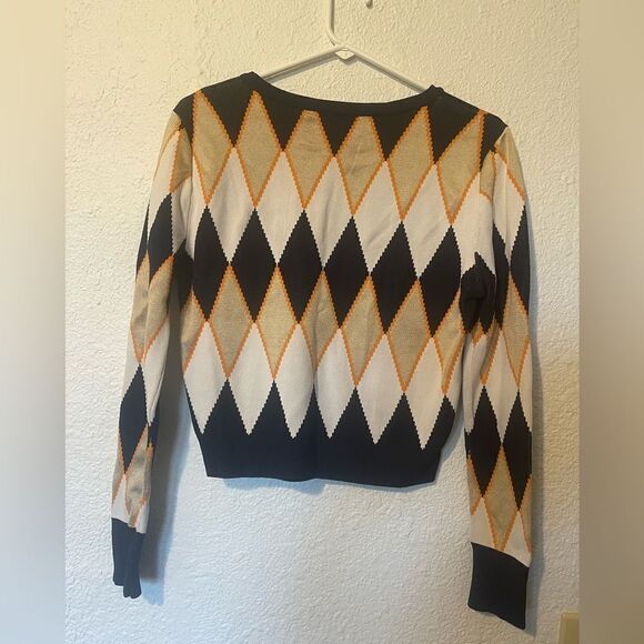 Zara Geometric diamond print top sz M - Picture 2 of 4